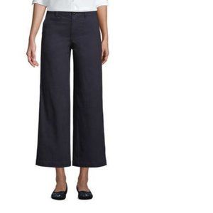 NWT LANDS' END CHINO MID RISE WIDE LEG ANKLE PANTS DARK IRON GRAY 4